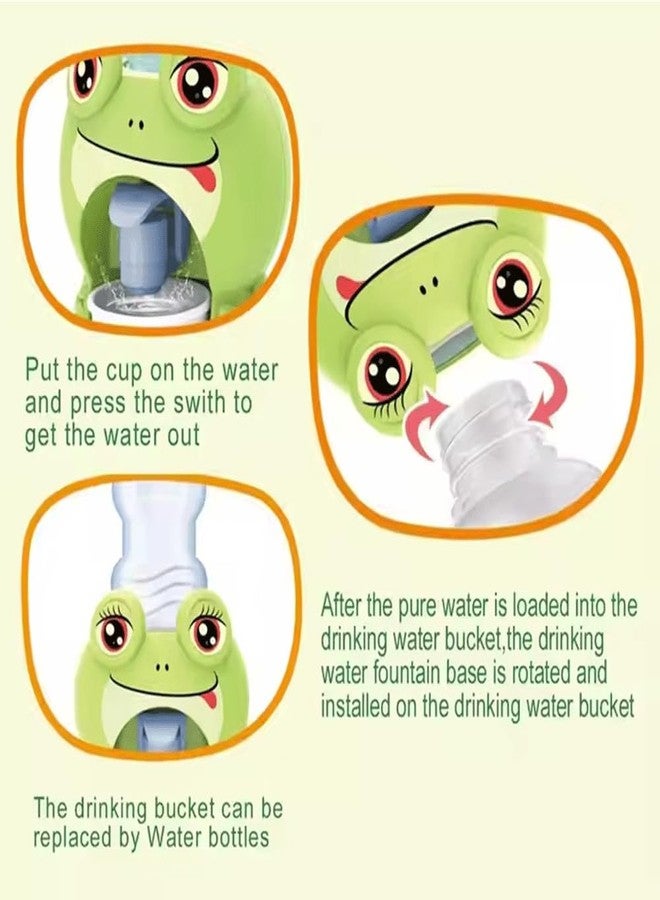 MANVI Water Dispenser for Kids, Cartoon Character Drinking Fountain Pumps Water Juice, Tea, Milk Water Dispenser Toy for Kids (Frog) - Image 5